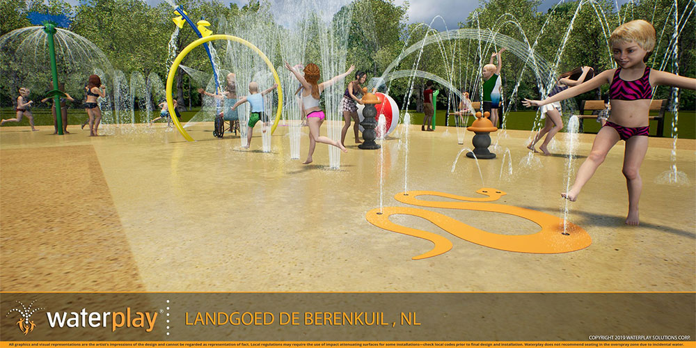 Neuer Wasserspielplatz auf Camping De Berenkuil in Drenthe