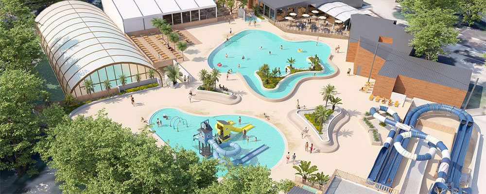 Neuer Aquapark und Wasserspielplatz auf Camping Port de Plaisance Neuer Aquapark und Wasserspielplatz auf Camping Port de Plaisance