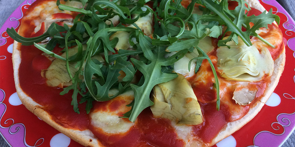Gesunde Pizza mit Artischocken Gesunde Pizza mit Artischocken