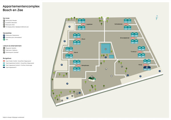 Lageplan von Appartementencomplex Bosch en Zee