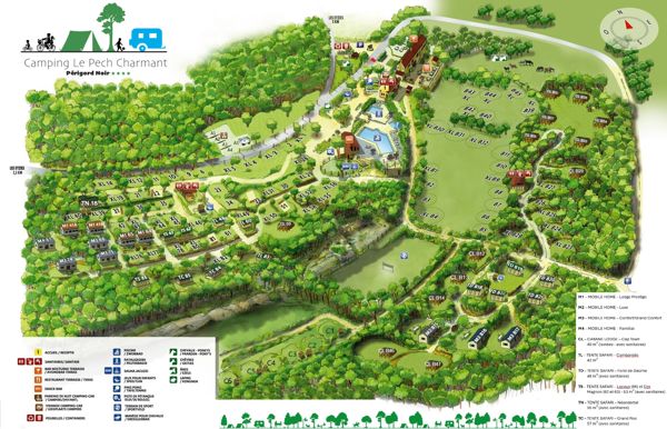 Lageplan von Camping Le Pech Charmant