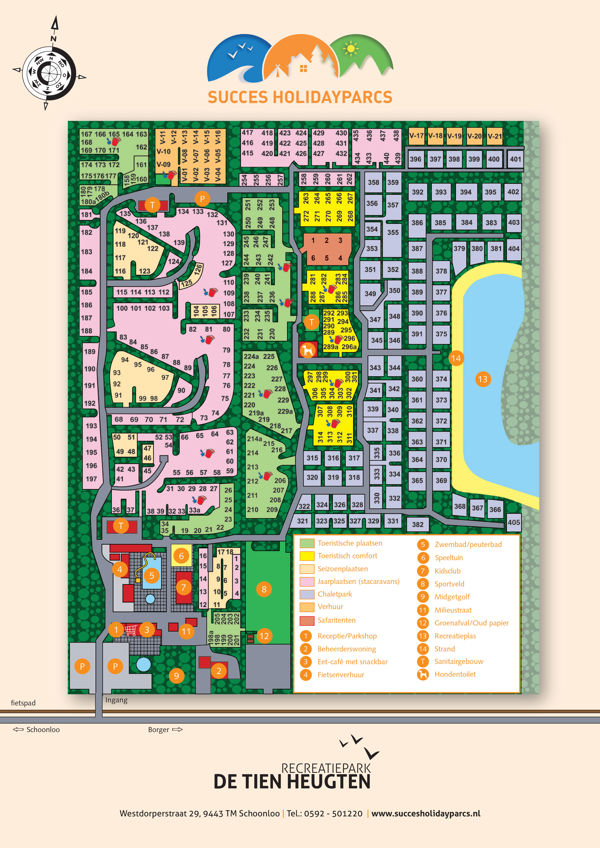 Lageplan von De Tien Heugten