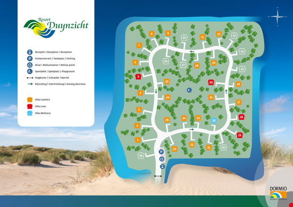 Lageplan von Dormio Villapark Duynzicht