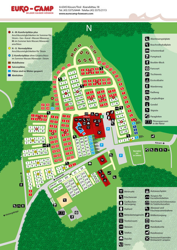 Lageplan von Euro-Camp Wilder Kaiser