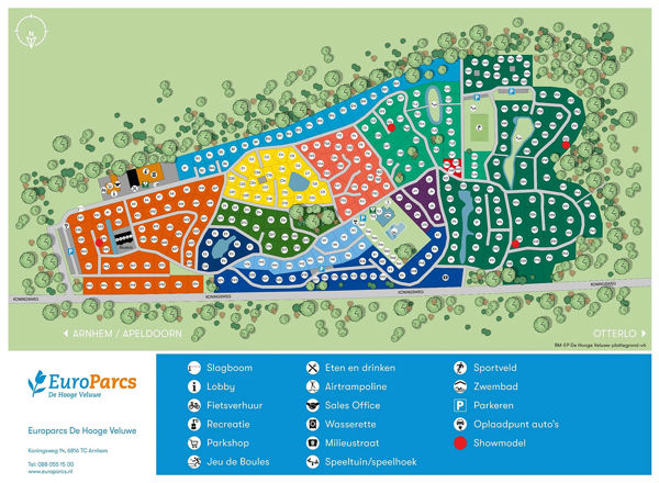 Lageplan von EuroParcs Hooge Veluwe