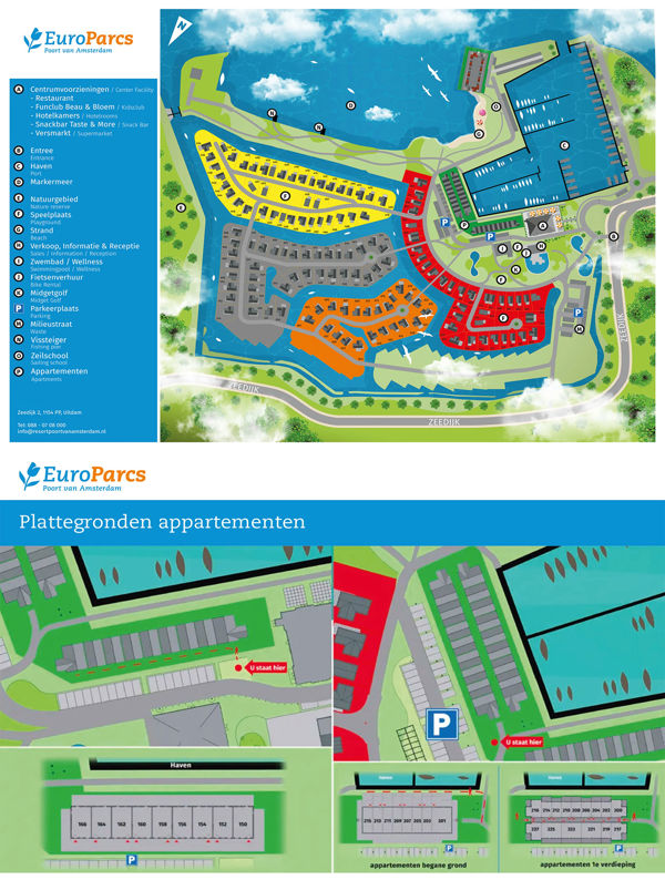 Lageplan von EuroParcs Poort van Amsterdam