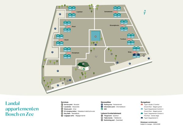 Lageplan von Landal Appartementencomplex Bosch en Zee