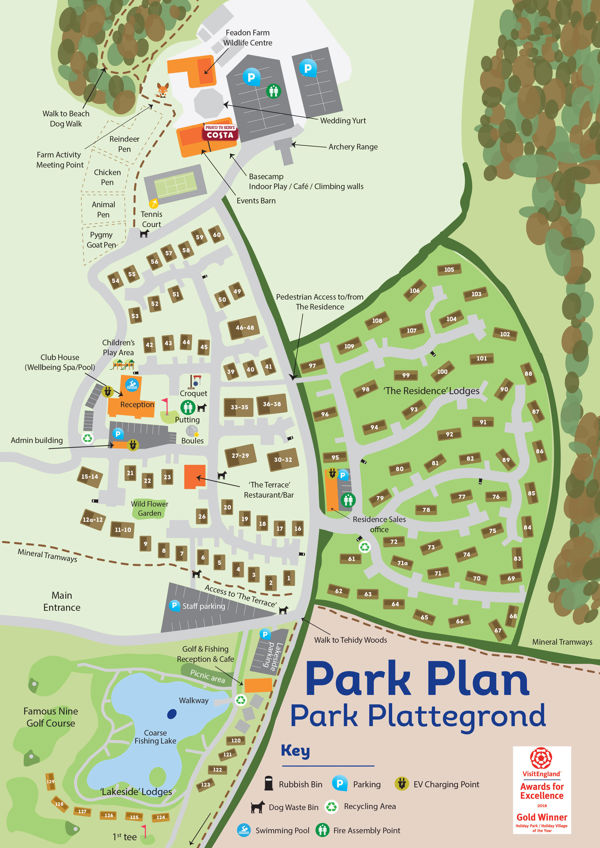 Lageplan von Landal Gwel an Mor