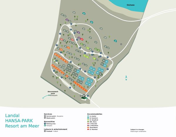 Lageplan von Landal HANSA - PARK Resort am Meer 