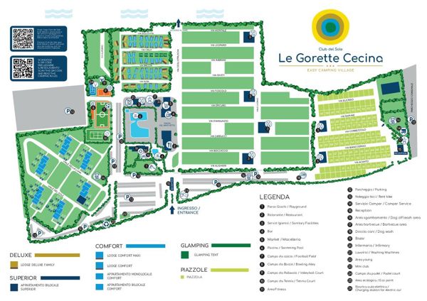 Lageplan von Le Gorette Cecina Easy Camping Village