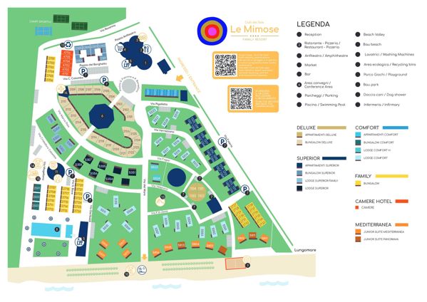 Lageplan von Le Mimose Family Resort