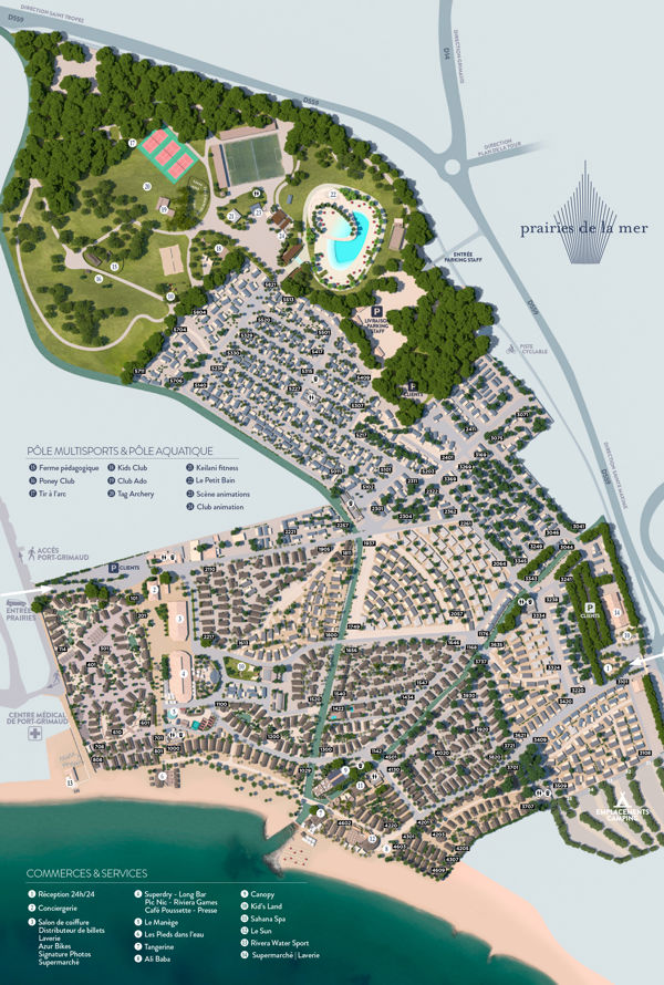 Lageplan von Les Prairies de la Mer (Côte d'Azur)