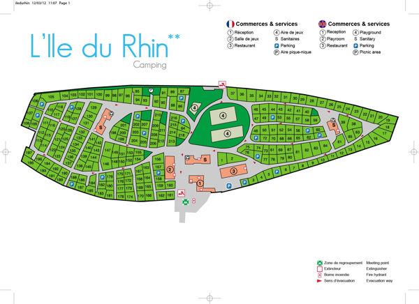 Lageplan von l'Ile du Rhin