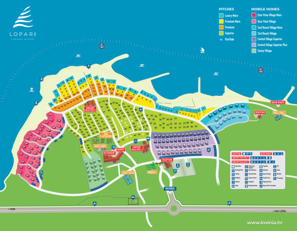 Lageplan von Lopari Camping Resort