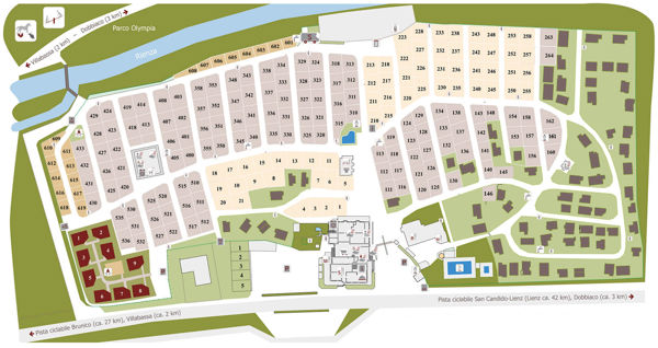 Lageplan von Olympia (Bolzano)