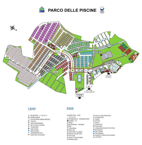 Lageplan von Parco delle Piscine