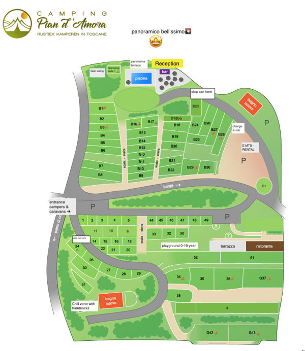 Lageplan von Pian d'Amora