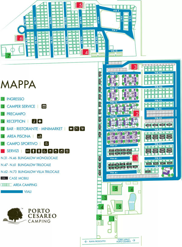 Lageplan von Porto Cesareo