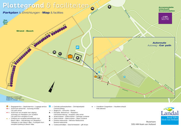Lageplan von Roompot Beach Villa's Hoek van Holland