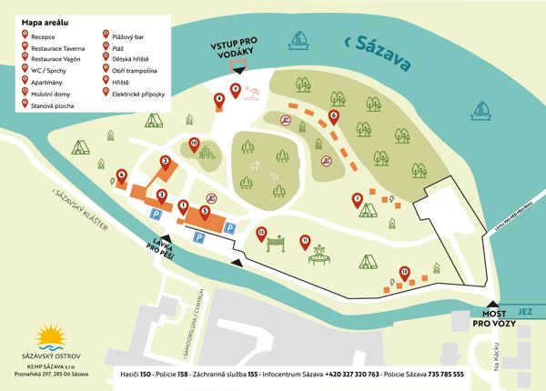Lageplan von Sázavský Ostrov