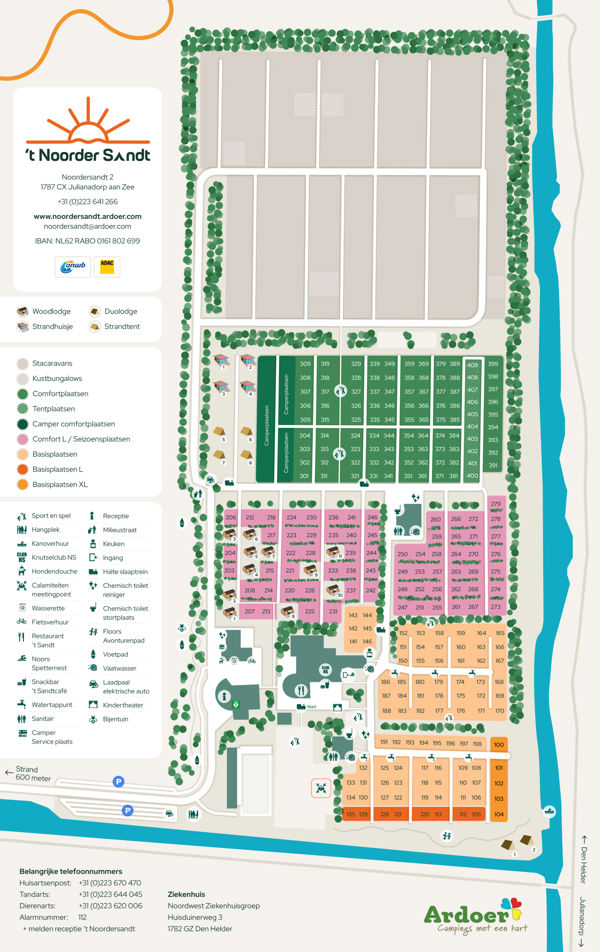 Lageplan von 't Noorder Sandt