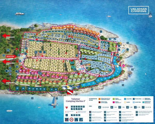 Lageplan von Valamar Camping Marina