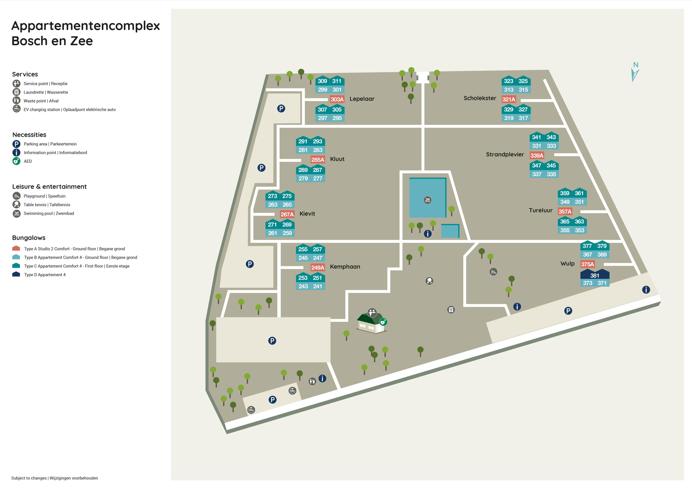 Lageplan Appartementencomplex Bosch en Zee