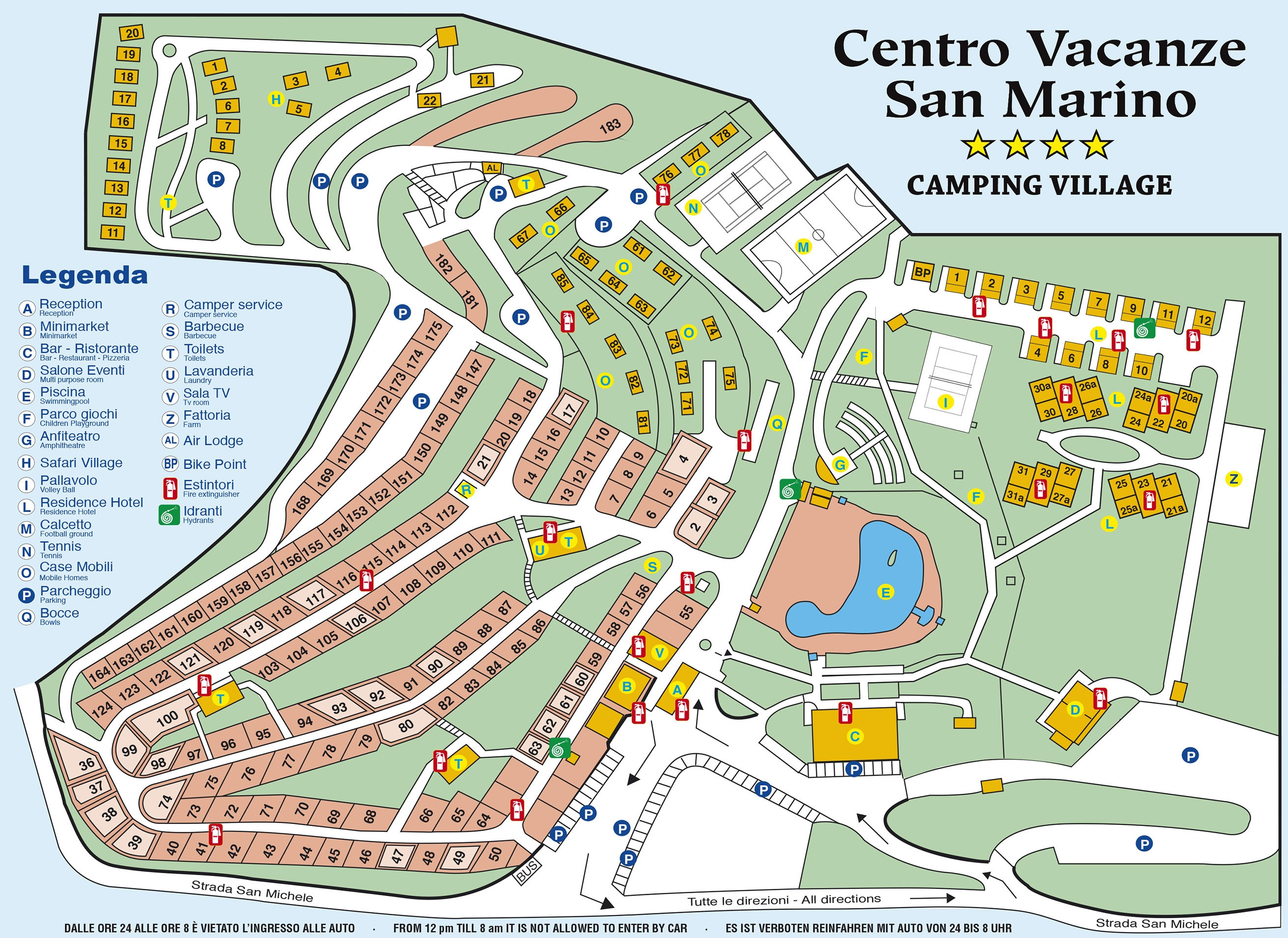 Lageplan Centro Vacanze San Marino