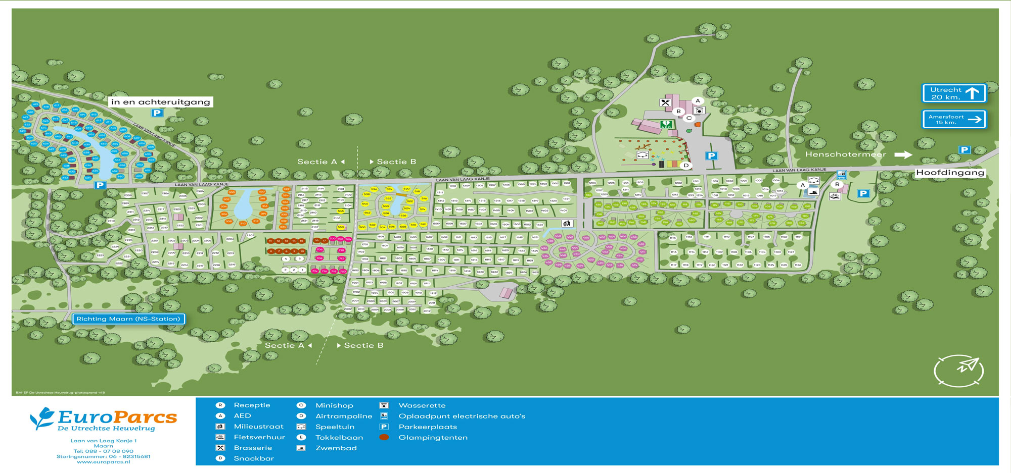 Lageplan EuroParcs De Utrechtse Heuvelrug