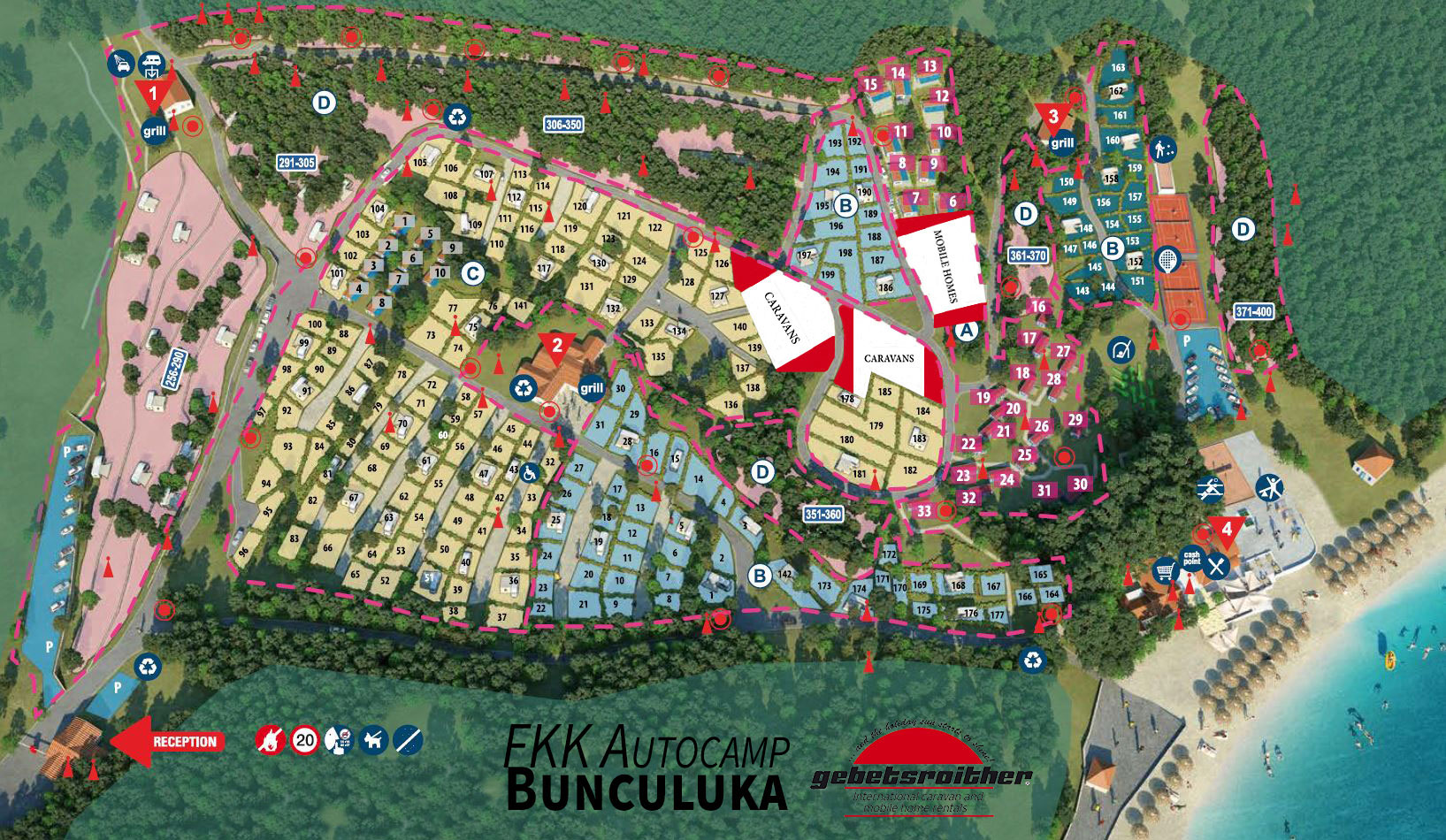 Lageplan FKK Bunculuka Camping Resort