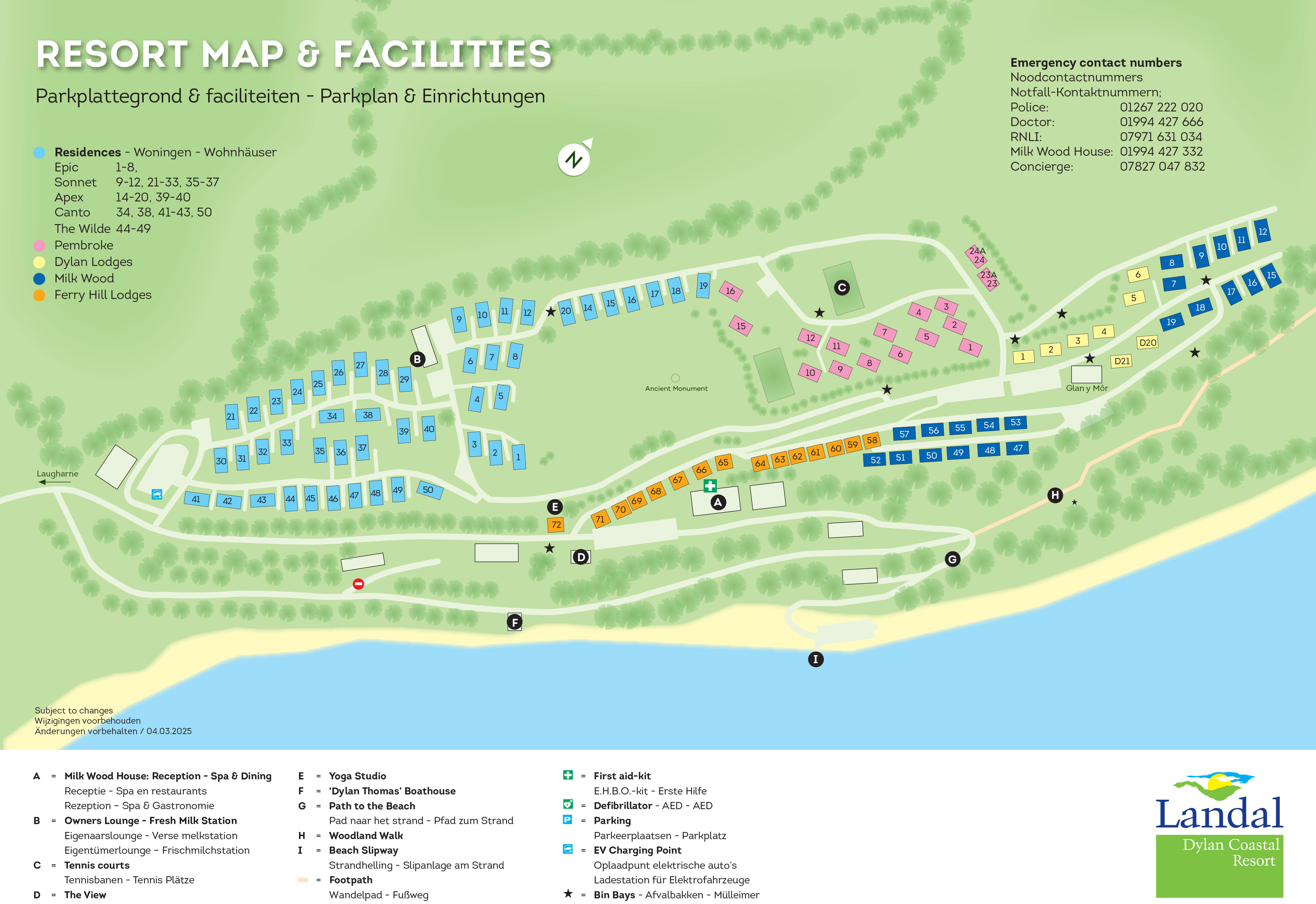 Lageplan Landal Dylan Coastal Resort