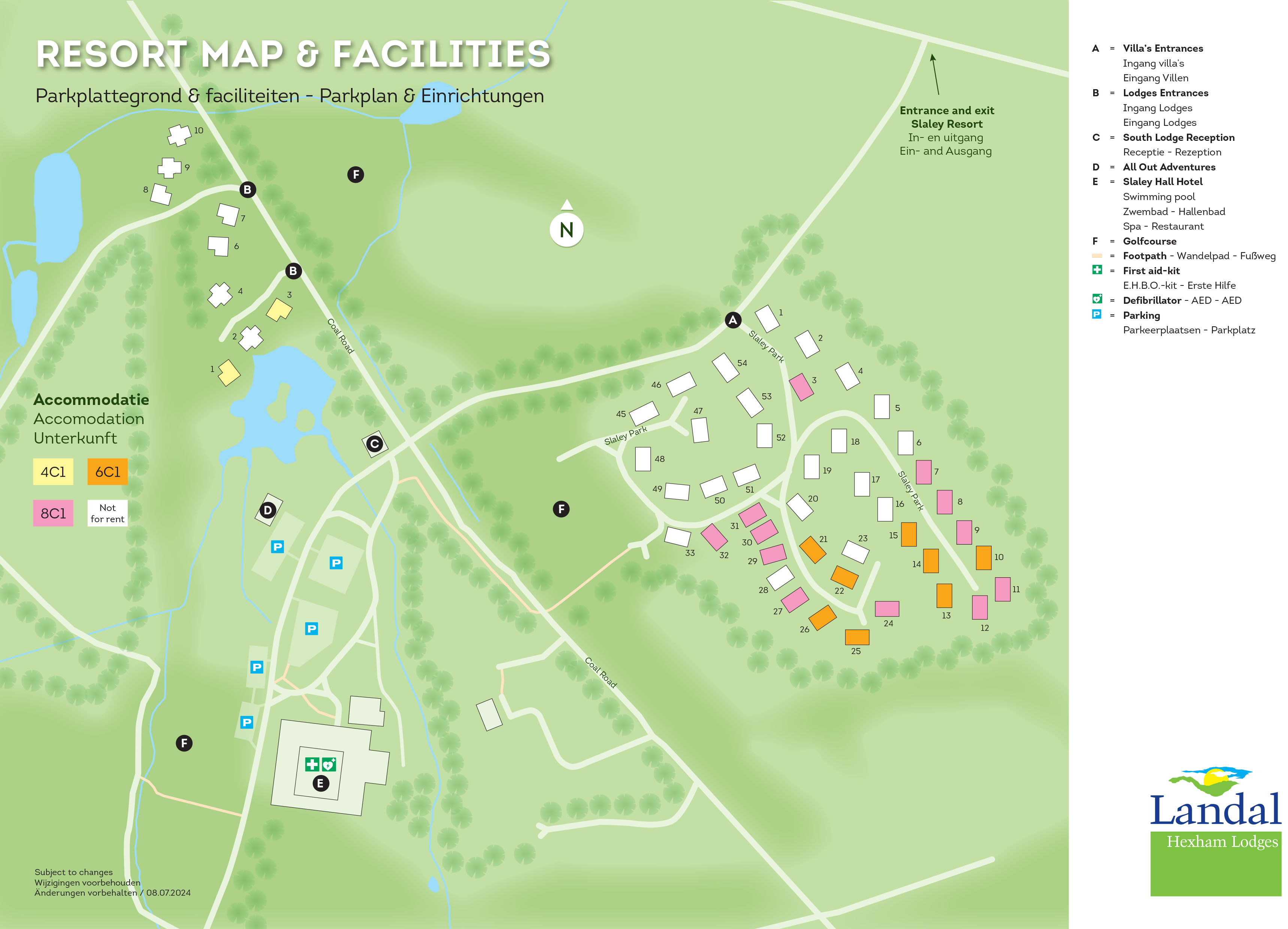 Lageplan Landal Hexham Lodges
