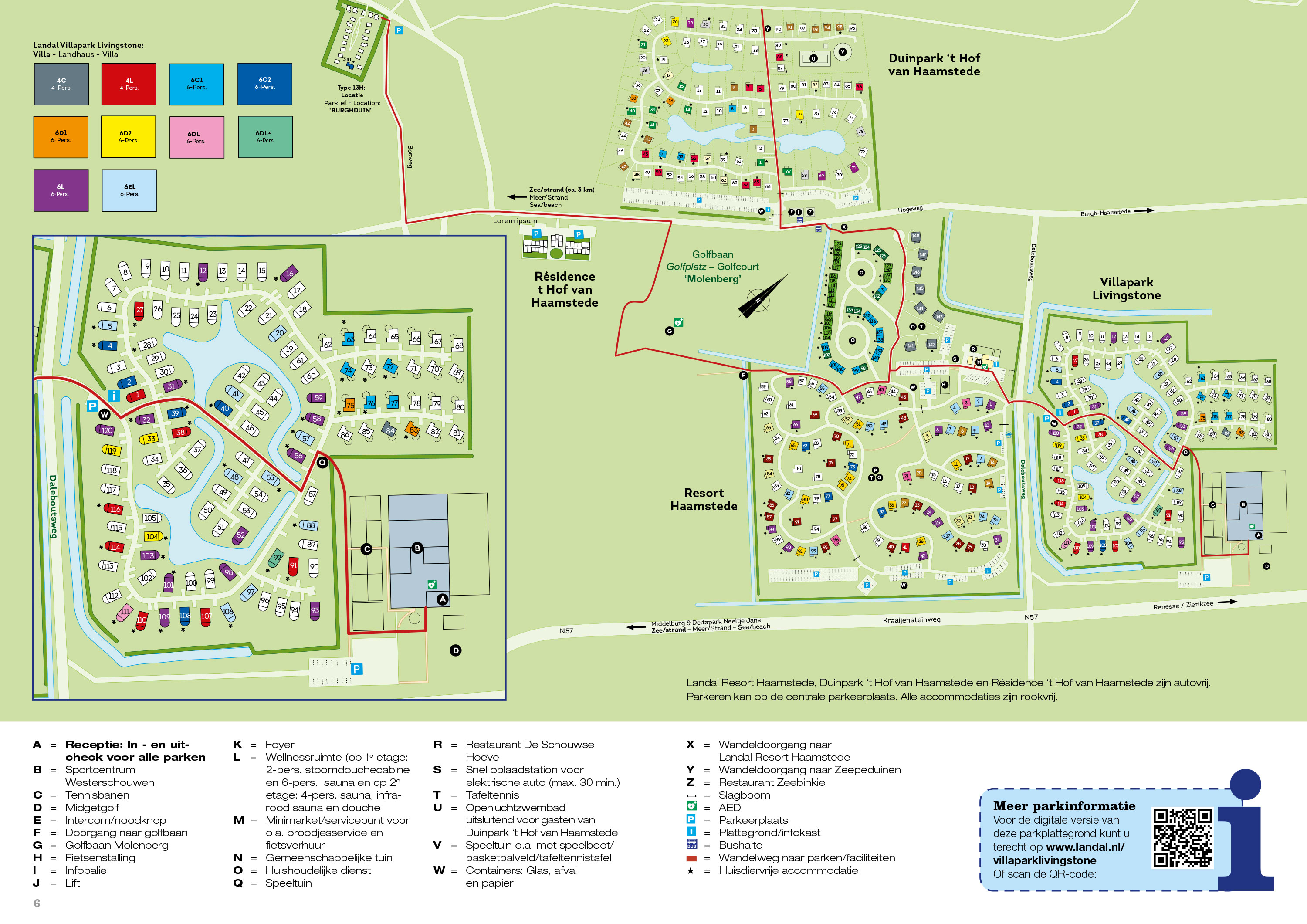 Lageplan Landal Villapark Livingstone