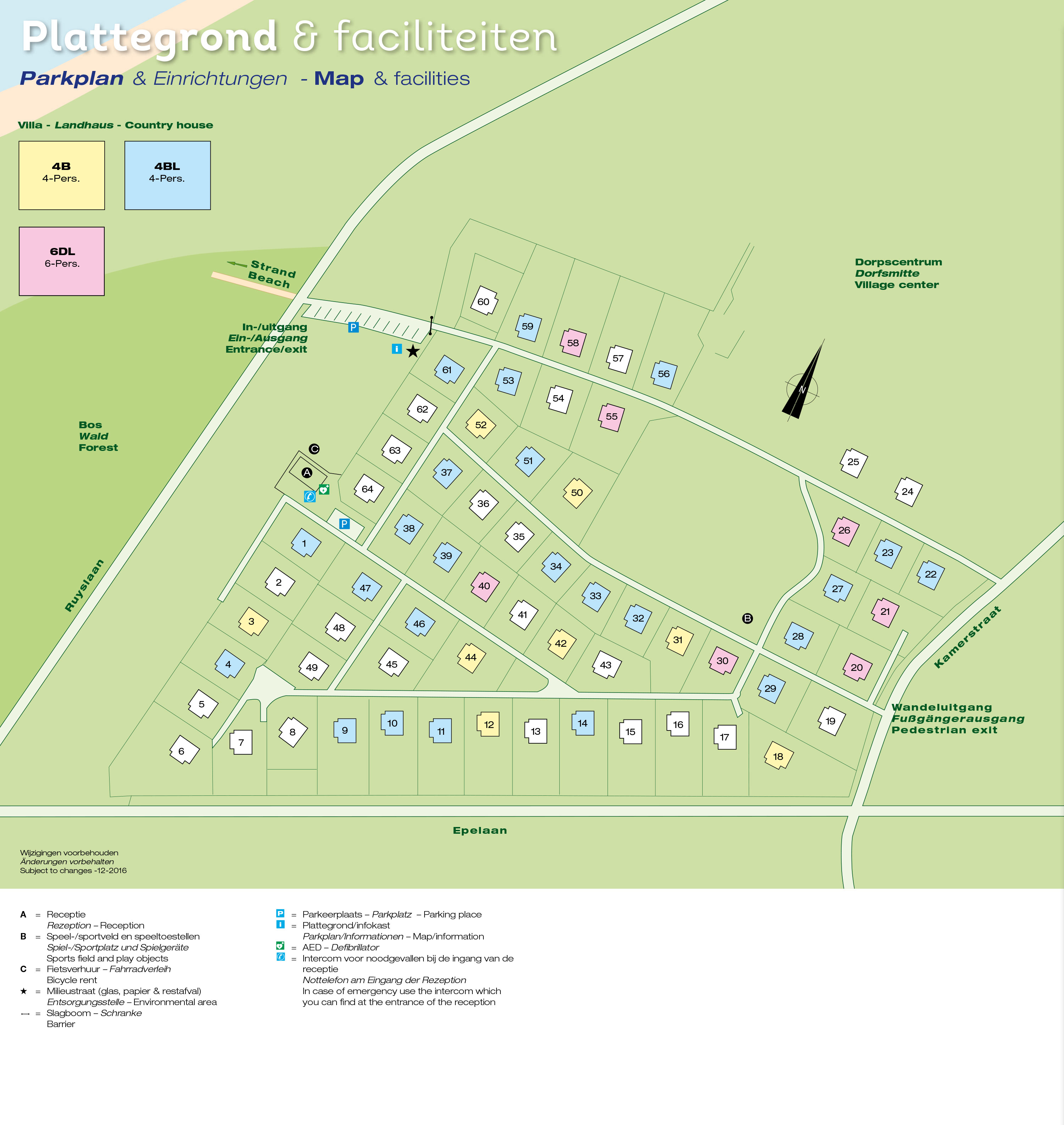 Lageplan Landal Villapark Vogelmient