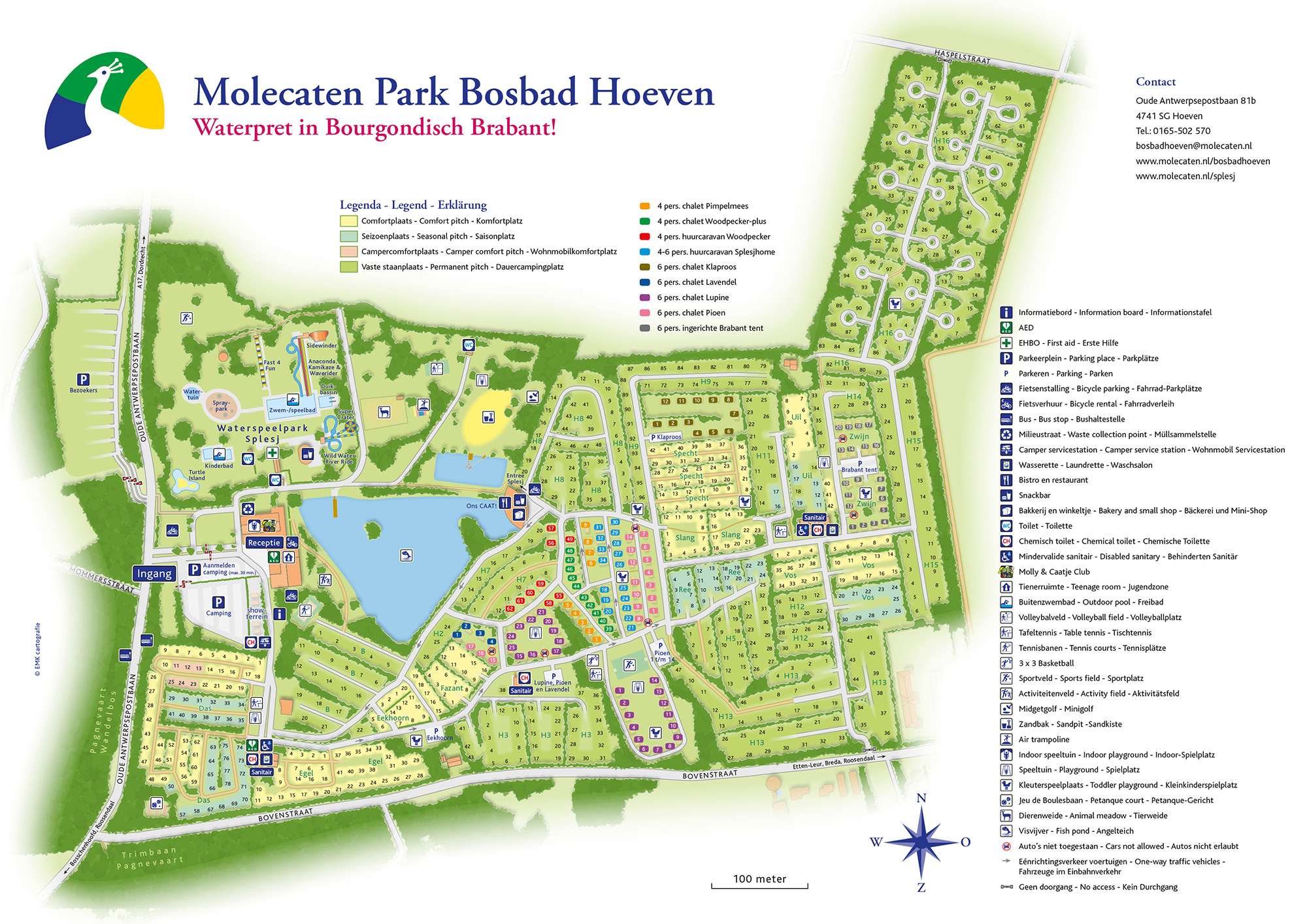 Lageplan Molecaten Park Bosbad Hoeven