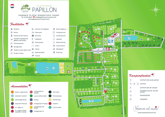 Campingplatz Papillon Country Resort in Overijssel, Denekamp