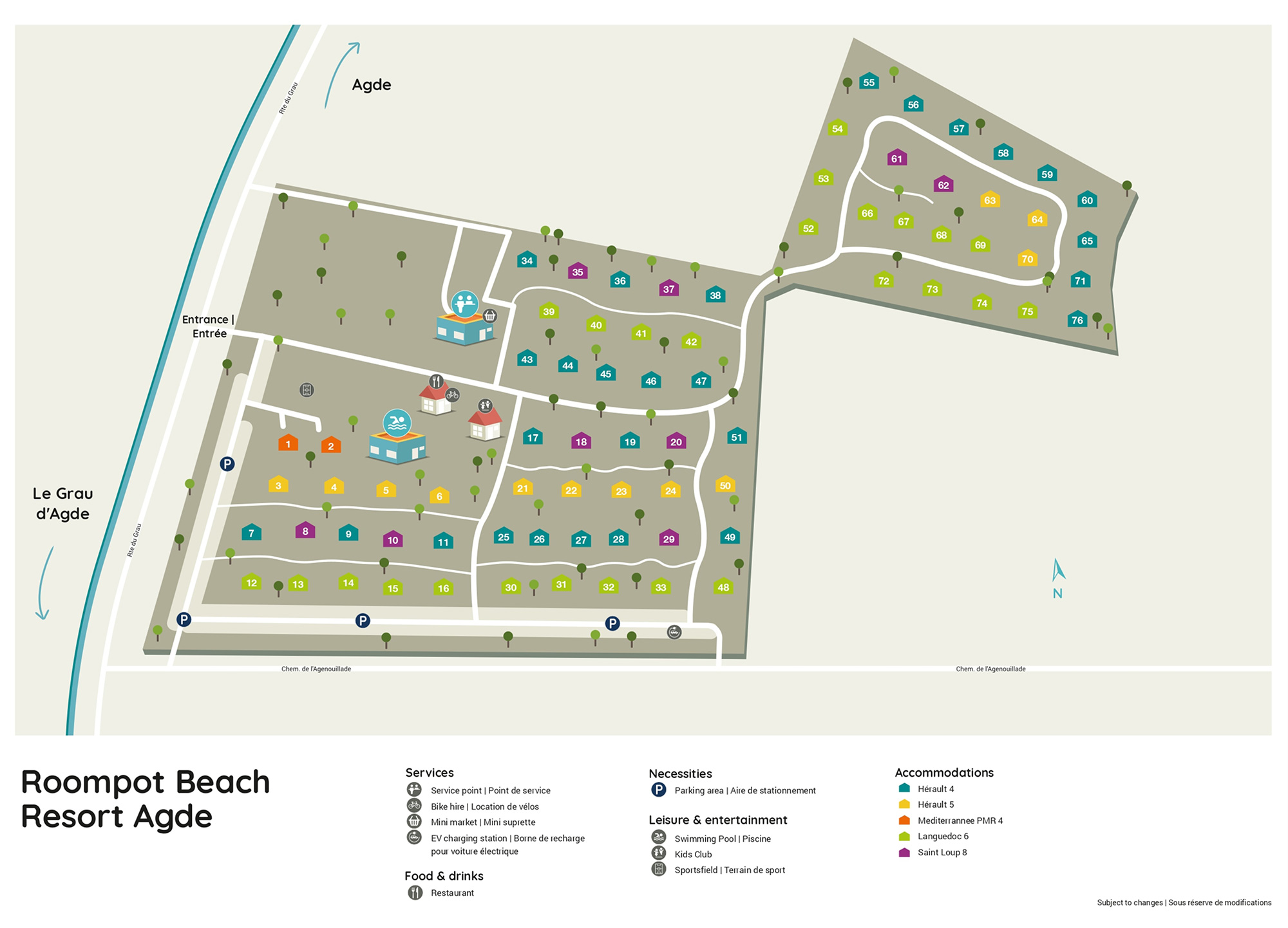 Lageplan Roompot Beach Resort Agde