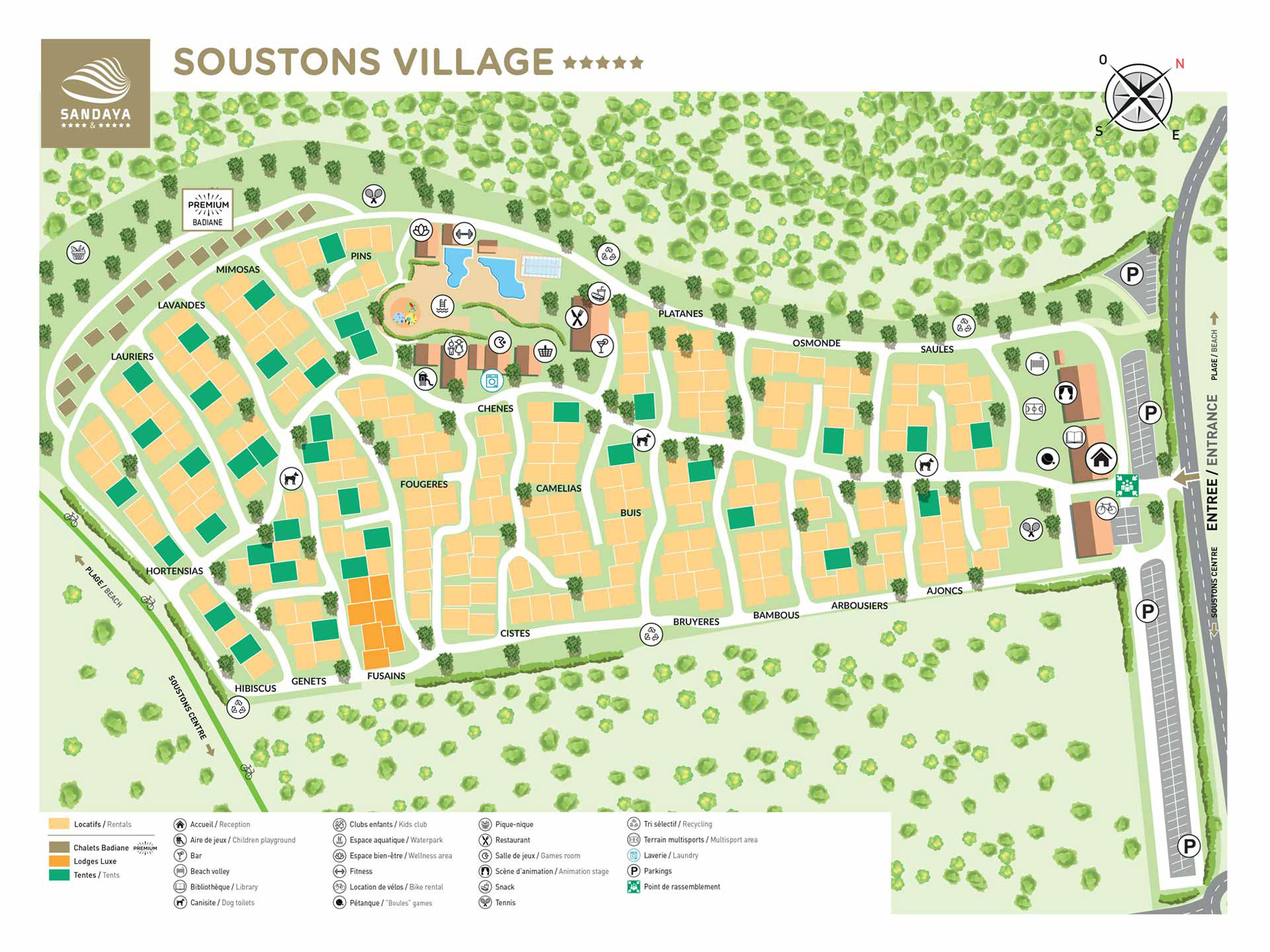 Lageplan Soustons Village