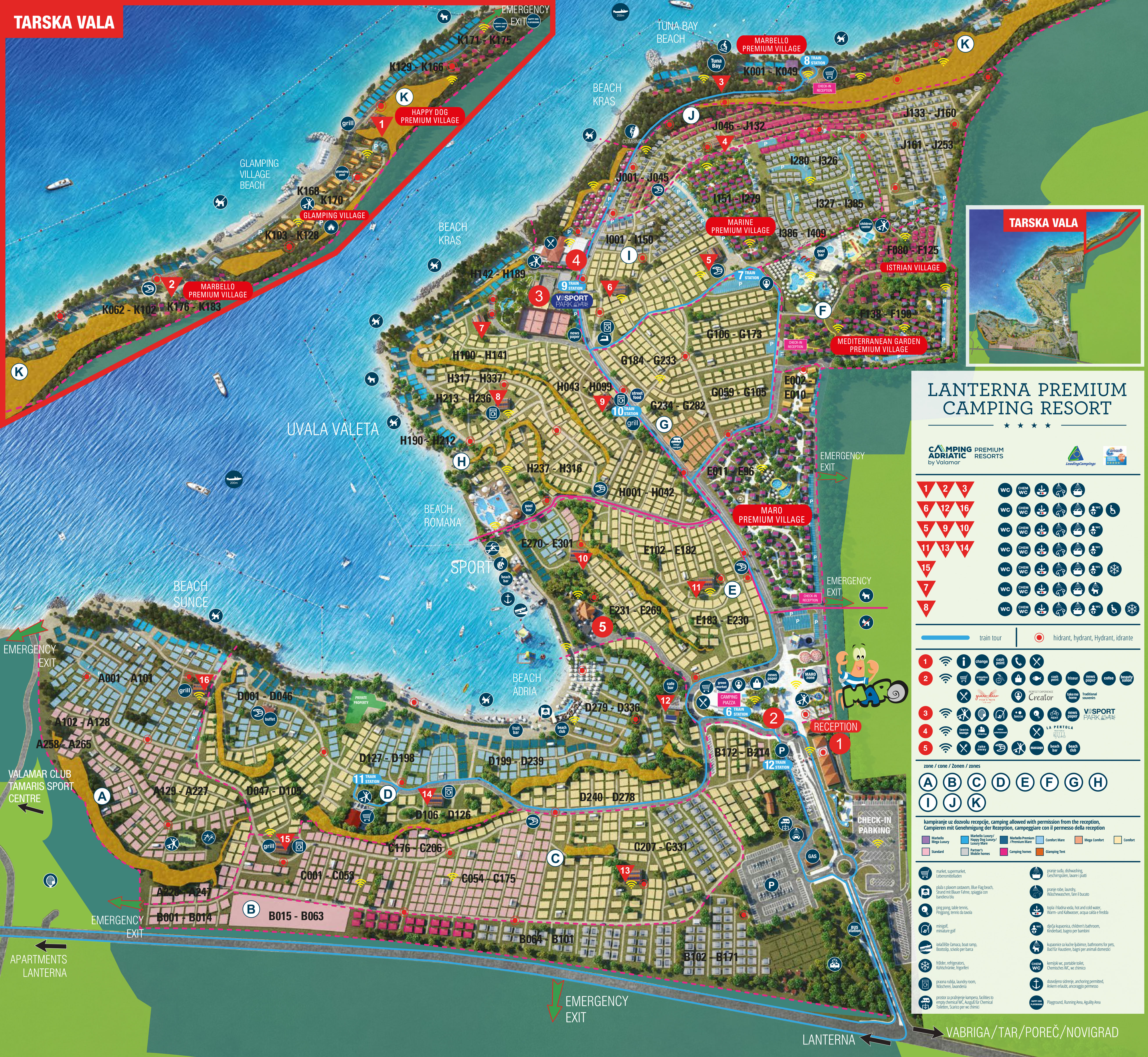 Lageplan Valamar Camping Lanterna